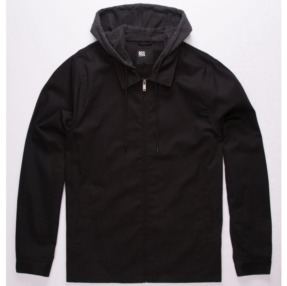 RSQ Black Hooded Men's Jacket size Small - Picture 2 of 5
